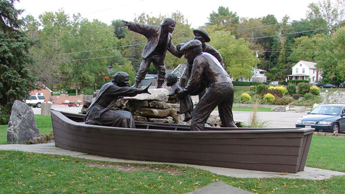 Near the banks of the Niagara River is the Freedom Crossing Monument, which honors fugitive slaves who sought freedom in Canada and the local volunteers who aided them.